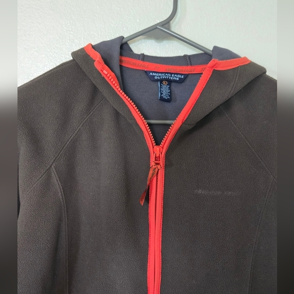 American Eagle Olive Green And Orange Fleece Jacket Size Large - Picture 4 of 6